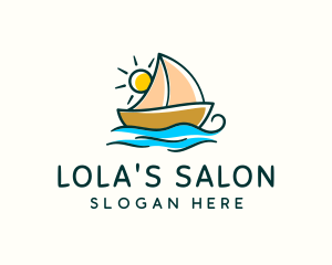 Vacation Sailing Boat logo design