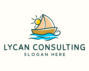 Vacation Sailing Boat logo design