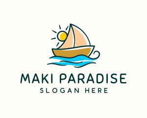 Vacation Sailing Boat logo design