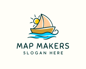 Vacation Sailing Boat logo design