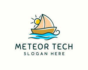 Vacation Sailing Boat logo design