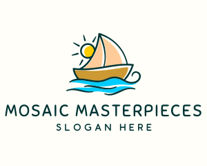 Vacation Sailing Boat logo design