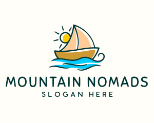 Vacation Sailing Boat logo design