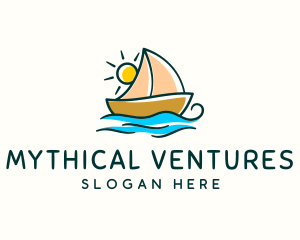 Vacation Sailing Boat logo design