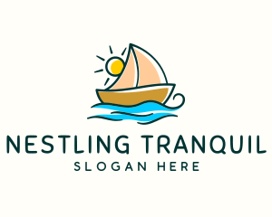 Vacation Sailing Boat logo design