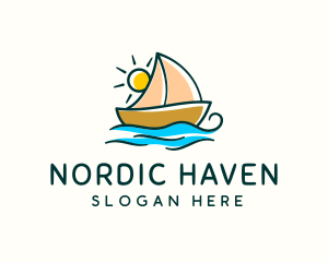 Vacation Sailing Boat logo design