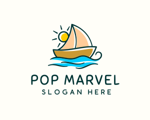 Vacation Sailing Boat logo design