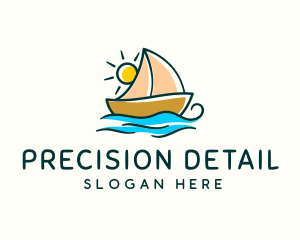 Vacation Sailing Boat logo design