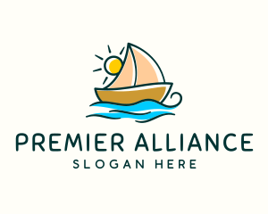 Vacation Sailing Boat logo design