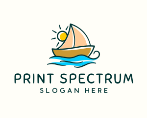 Vacation Sailing Boat logo design