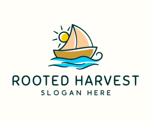 Vacation Sailing Boat logo design