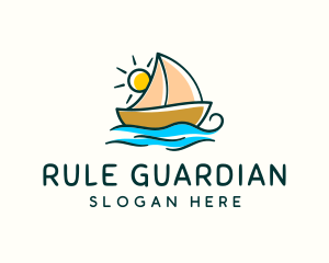 Vacation Sailing Boat logo design