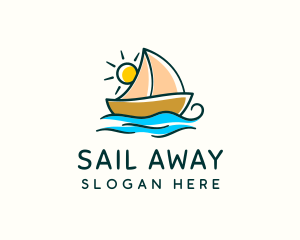 Vacation Sailing Boat logo design