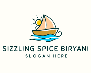 Vacation Sailing Boat logo design