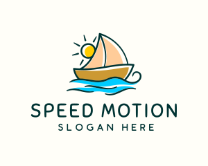 Vacation Sailing Boat logo design