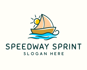 Vacation Sailing Boat logo design