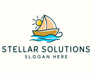 Vacation Sailing Boat logo design