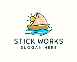 Vacation Sailing Boat logo design