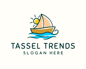 Vacation Sailing Boat logo design