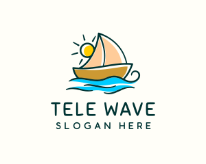 Vacation Sailing Boat logo design