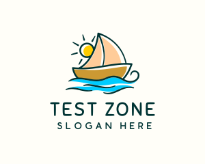 Vacation Sailing Boat logo design