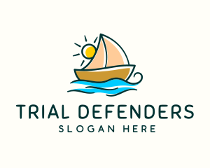 Vacation Sailing Boat logo design