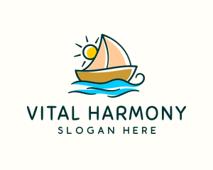 Vacation Sailing Boat logo design