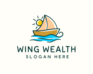 Vacation Sailing Boat logo design