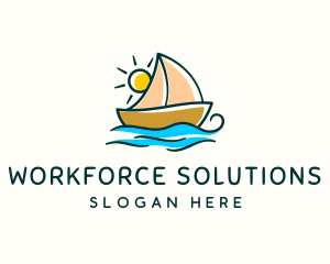 Vacation Sailing Boat logo design