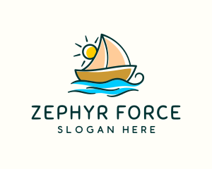 Vacation Sailing Boat logo design