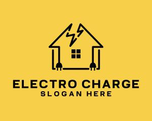 House Lightning Plug logo design