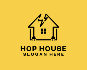 House Lightning Plug logo design