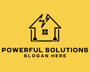 House Lightning Plug logo design