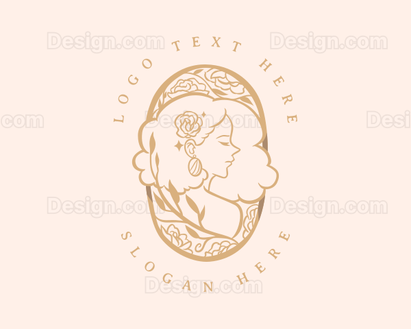 Floral Golden Woman Logo