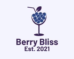 Blueberry Cocktail Drink  logo design