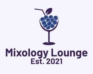 Blueberry Cocktail Drink  logo design