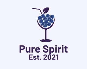 Blueberry Cocktail Drink  logo design