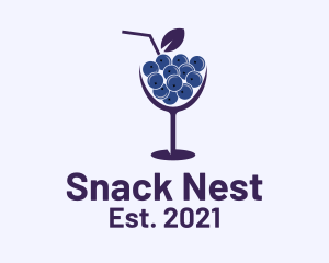 Blueberry Cocktail Drink  logo design