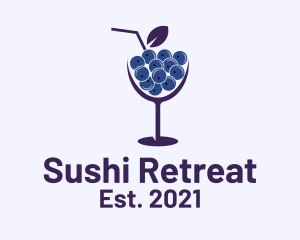 Blueberry Cocktail Drink  logo design