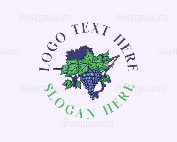 Italy Grapevines Fruit Logo