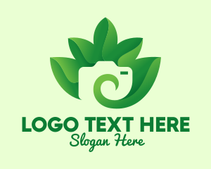 Snapshot - Green Eco Leaves Camera logo design