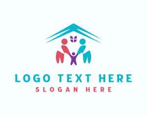 Caring - Family Parenting Home logo design