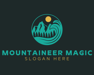 Mountain Sunset Wave logo design