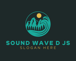 Mountain Sunset Wave logo design