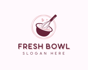 Whisk Baking Bowl logo design