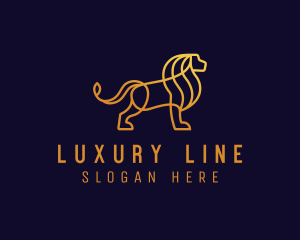 Luxury Lion Monoline logo design