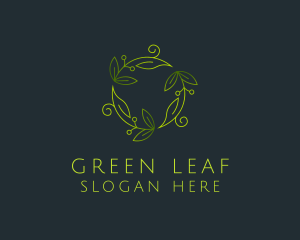 Green Leaves Ornament logo design