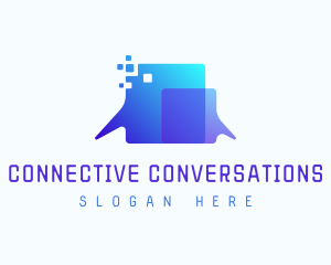 Pixel Speech Bubble logo