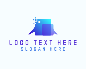 Pixel Speech Bubble logo