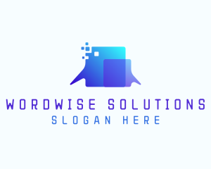 Pixel Speech Bubble logo